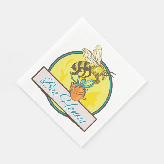 Serviette En Papier Serviettes d'insectes jaunes de miel d'abeille (Coin)