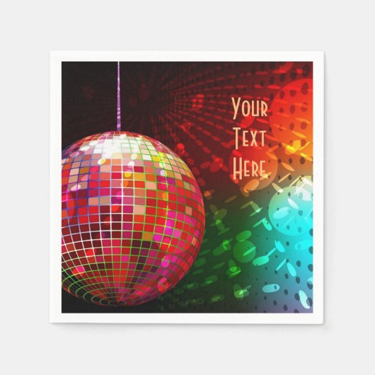Serviette En Papier Serviettes Disco Night 70's Retro Disco Ball (Devant)
