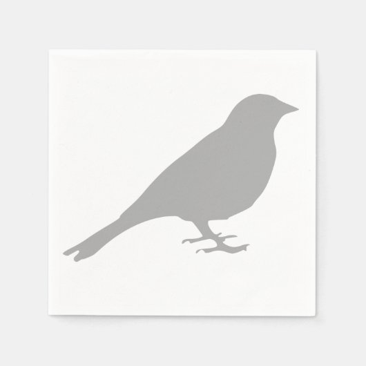 Serviette En Papier Serviettes d'oiseaux gris (Devant)