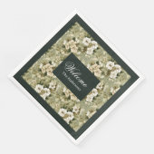 Serviette En Papier Serviettes d'or personnalisées Design botanique ch (Coin)