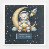 Serviette En Papier Serviettes d'ours spatial personnalisées pour la f (Devant)