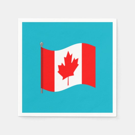 Serviette En Papier Serviettes Drapeau Canadien Agitant (Devant)