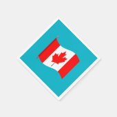 Serviette En Papier Serviettes Drapeau Canadien Agitant (Coin)