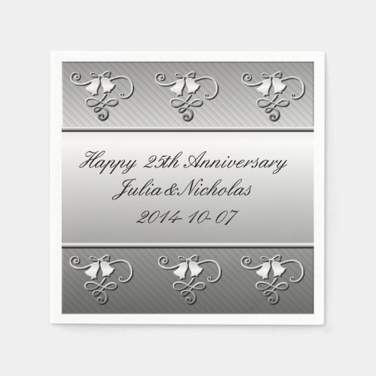 Serviette En Papier Serviettes du 25e anniversaire en argent (Devant)
