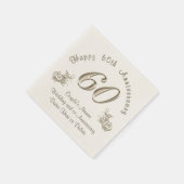 Serviette En Papier serviettes du 60e anniversaire du Mariage PERSONNA (Coin)