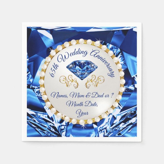 Serviette En Papier Serviettes du 65e anniversaire, superbe design Sap (Devant)