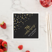 Serviette En Papier Serviettes du 70e anniversaire Gold & Black modern (En situation)