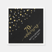 Serviette En Papier Serviettes du 70e anniversaire Gold & Black modern (Devant)
