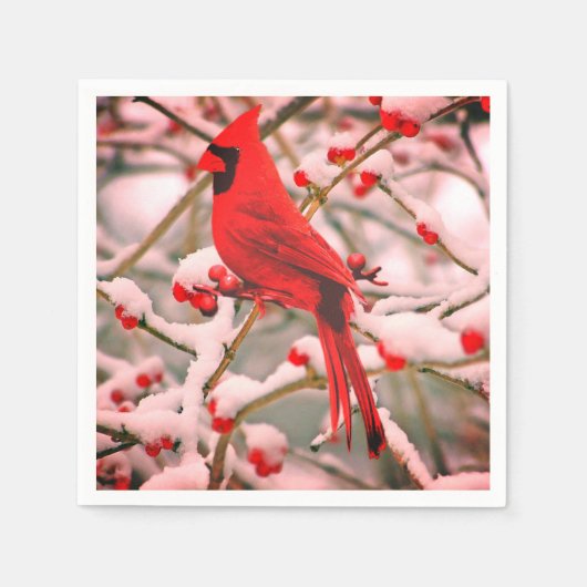 Serviette En Papier Serviettes du cardinal rouge (Devant)