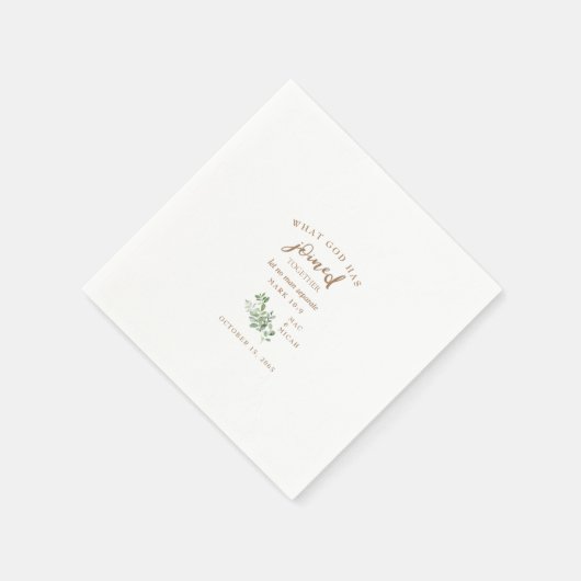 Serviette En Papier Serviettes Écriture Ce que Dieu a uni Mariage (Coin)