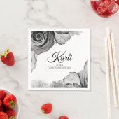 Serviette En Papier Serviettes élégantes | Aquarelle (noire) (En situation)