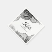 Serviette En Papier Serviettes élégantes | Aquarelle (noire) (Coin)