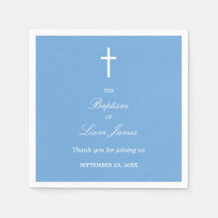 Serviette En Papier Serviettes élégantes Baptême Bleu
