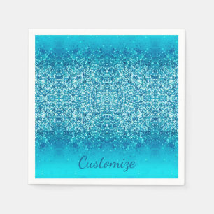Serviette En Papier Serviettes Élégantes Blue Frost Sparkle 2