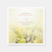 Serviette En Papier Serviettes élégantes de prairie de fleurs sauvages (Devant)