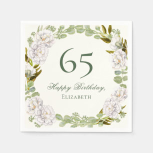 Serviette En Papier Serviettes élégantes en ivoire florales pour 65e a
