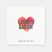 Serviette En Papier Serviettes élégantes en papier de mariage | Coeur  (Devant)