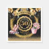 Serviette En Papier Serviettes élégantes en Parties scintillant or ave (Devant)