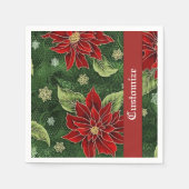 Serviette En Papier Serviettes élégantes en Poinsettia de Noël (Devant)