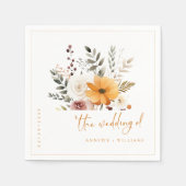 Serviette En Papier Serviettes élégantes Mariage de automne Aquarelle (Devant)