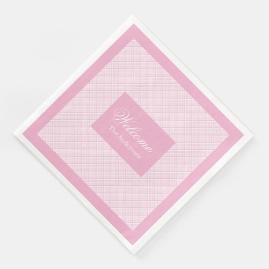 Serviette En Papier Serviettes élégantes personnalisées Tartan rose cl (Coin)