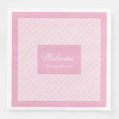 Serviette En Papier Serviettes élégantes personnalisées Tartan rose cl (Devant)
