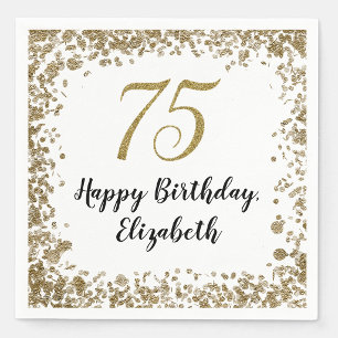 Serviette En Papier Serviettes élégantes pour 75e anniversaire avec pa