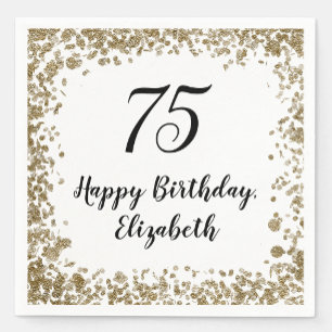 Serviette En Papier Serviettes élégantes pour 75e anniversaire avec pa