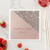 Serviette En Papier Serviettes élégantes rose doré pour douche de mari (En situation)