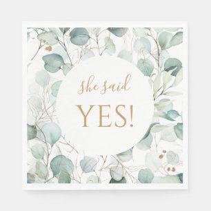 Serviette En Papier Serviettes Elle a Dit Oui Shower Champêtre Eucalyp