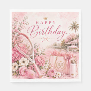 Serviette En Papier Serviettes en aquarelle florale rose pour annivers