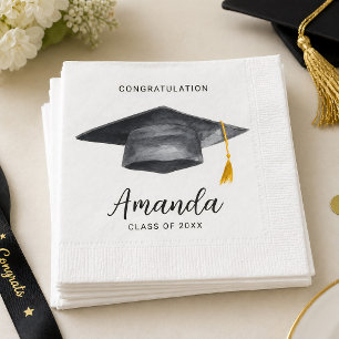 Serviette En Papier Serviettes en aquarelle pour la remise des diplôme