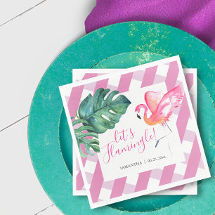 Serviette En Papier Serviettes en aquarelle tropicale flamant rose