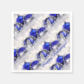 Serviette En Papier Serviettes En Argent Et Papier De Noël Bleu (Devant)