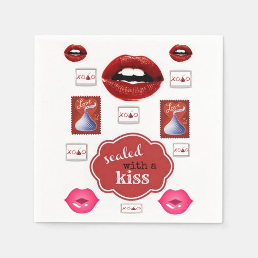 Serviette En Papier Serviettes en bâton de baiser (Devant)