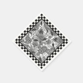Serviette En Papier Serviettes en cachemire noir et blanc (Coin)