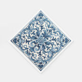 Serviette En Papier serviettes en carreaux bleu portugais (Coin)
