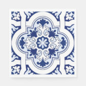Serviette En Papier serviettes en carreaux bleu portugais (Devant)