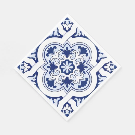 Serviette En Papier serviettes en carreaux bleu portugais (Coin)