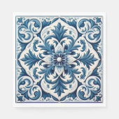Serviette En Papier serviettes en carreaux bleu portugais (Devant)