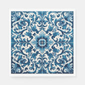 Serviette En Papier serviettes en carreaux bleu portugais (Devant)