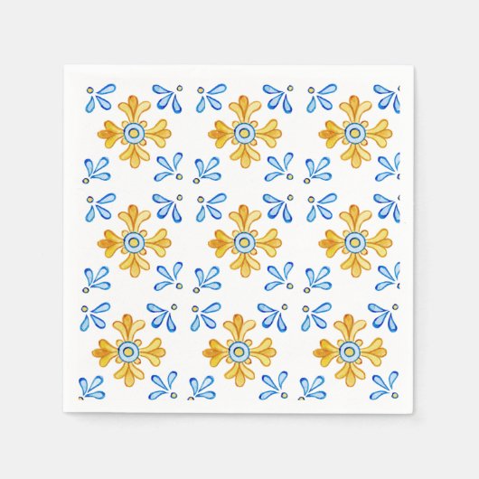 Serviette En Papier Serviettes en carrelage méditerranéen (Devant)