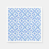 Serviette En Papier Serviettes en carrelage méditerranéen bleu (Devant)