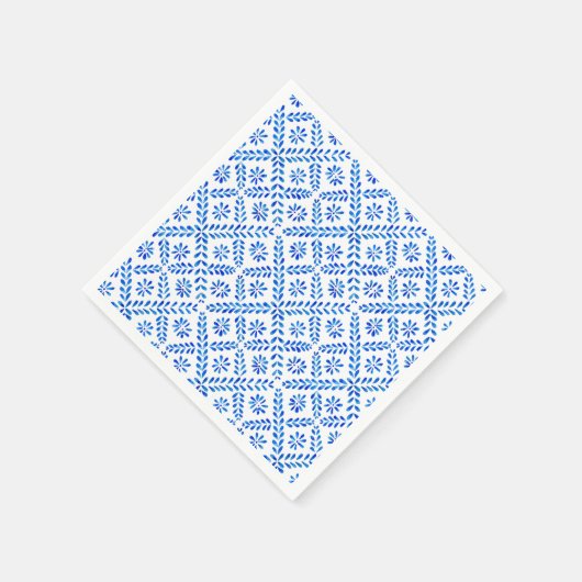 Serviette En Papier Serviettes en carrelage méditerranéen bleu (Coin)