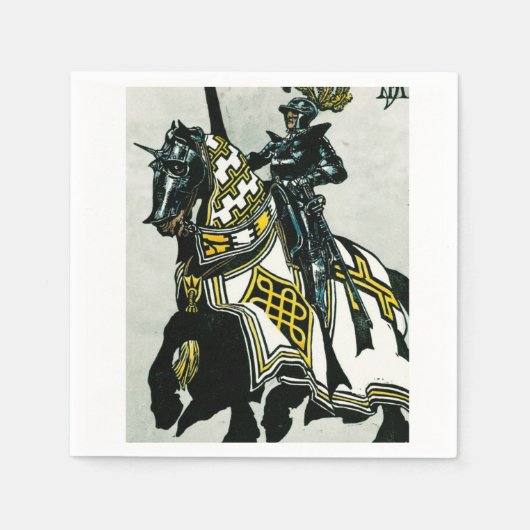 Serviette En Papier Serviettes en chevalier sur la collection d'équita (Devant)