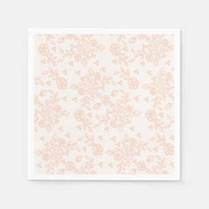 Serviette En Papier Serviettes en dentelle de fleurs de pêche luxueuse
