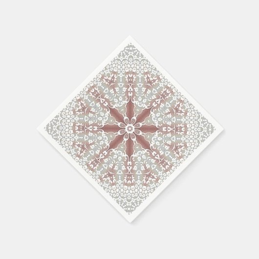 Serviette En Papier Serviettes en dentelle florale blanche élégante (Coin)