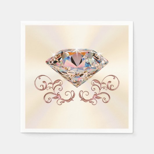 Serviette En Papier Serviettes en diamant avec touche de rose gold en  (Devant)