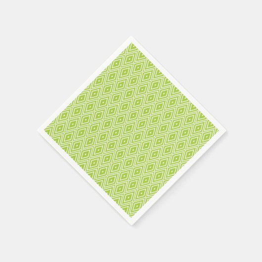 Serviette En Papier Serviettes en diamant vert et blanc (Coin)