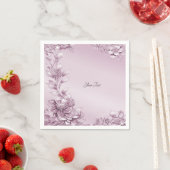 Serviette En Papier Serviettes en feuillage rose (En situation)